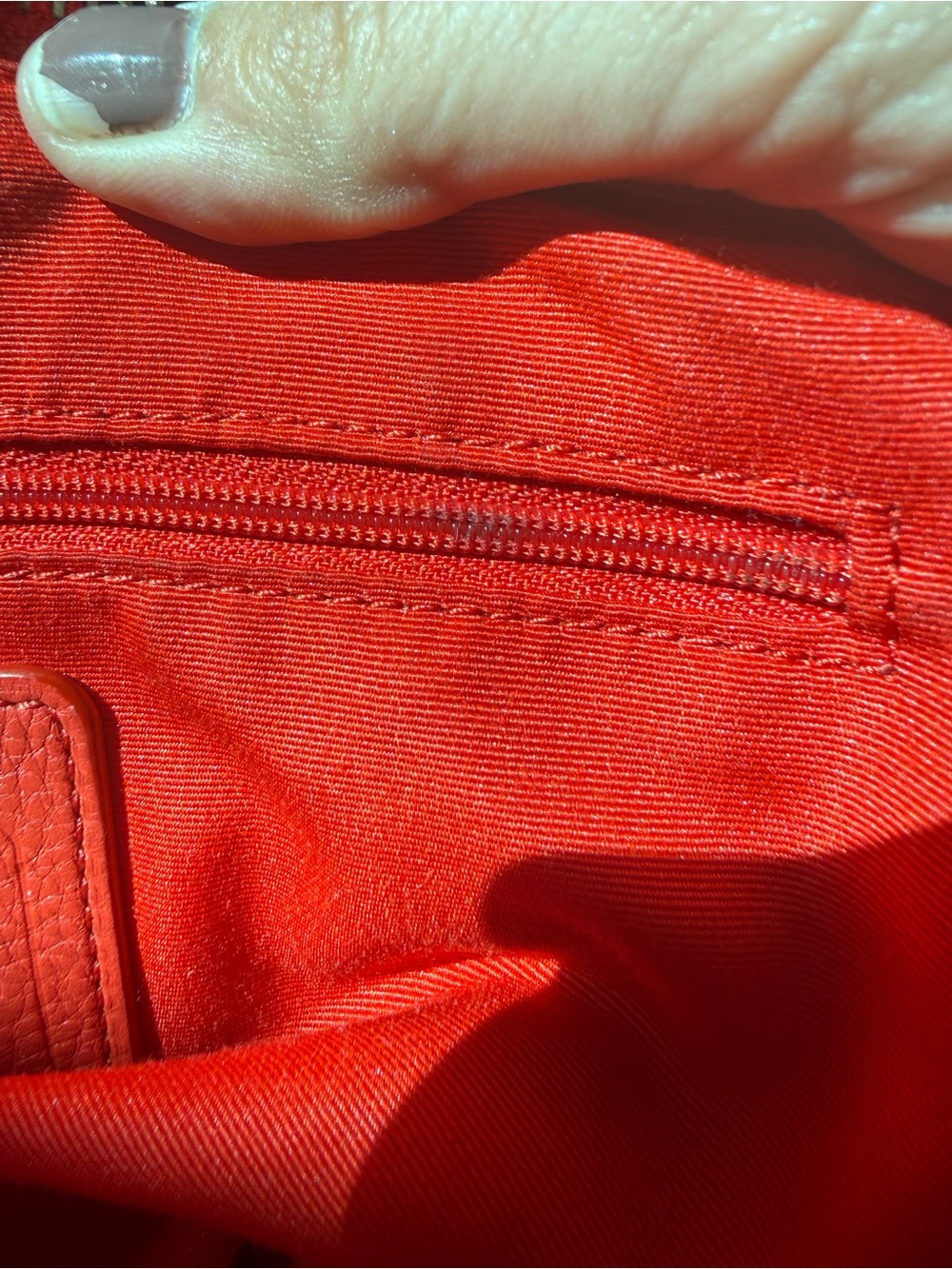 Coach Red Leather Convertible Satchel with Strap - Picture 9 of 9